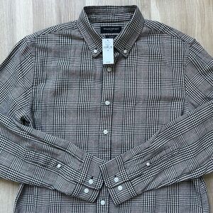 Banana Republic - Slim Linen Blend Black White Plaid